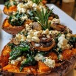 stuffed sweet potatoes spinach mushroom feta 3