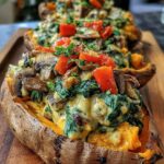 stuffed sweet potatoes spinach mushroom feta 4