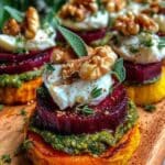 sweet potato beet stacks pesto 1