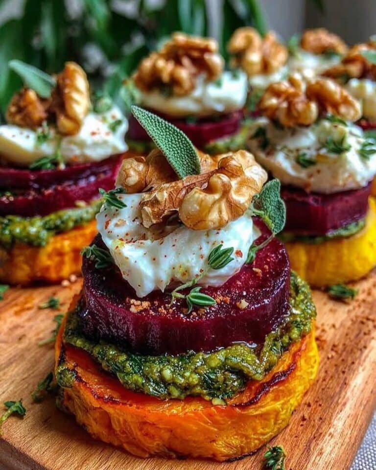 sweet potato beet stacks pesto 1