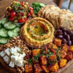 sweet potato hummus mezze platter