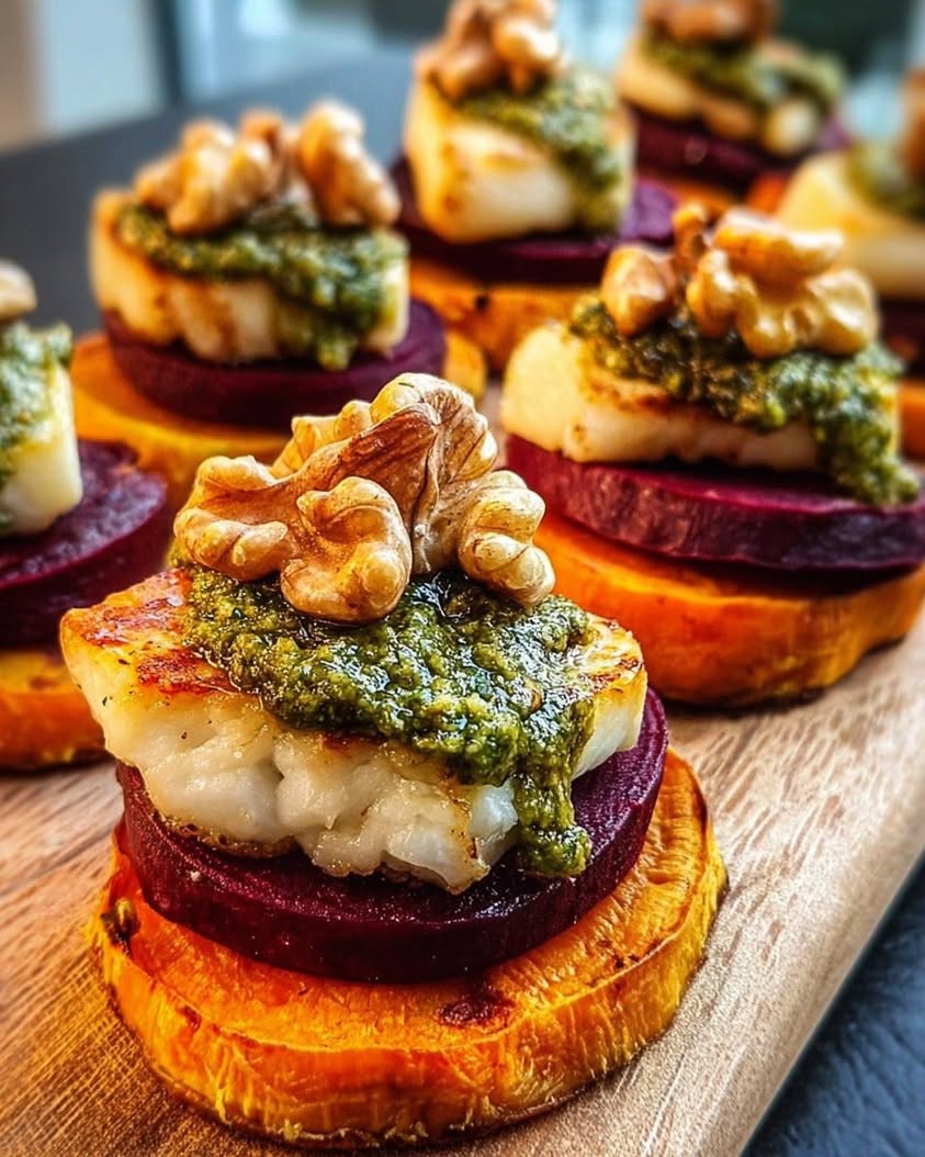 sweet potato rounds halloumi beets