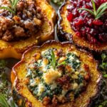 trio stuffed acorn squash rings