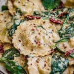 tuscan creamy ravioli spinach tomatoes 1