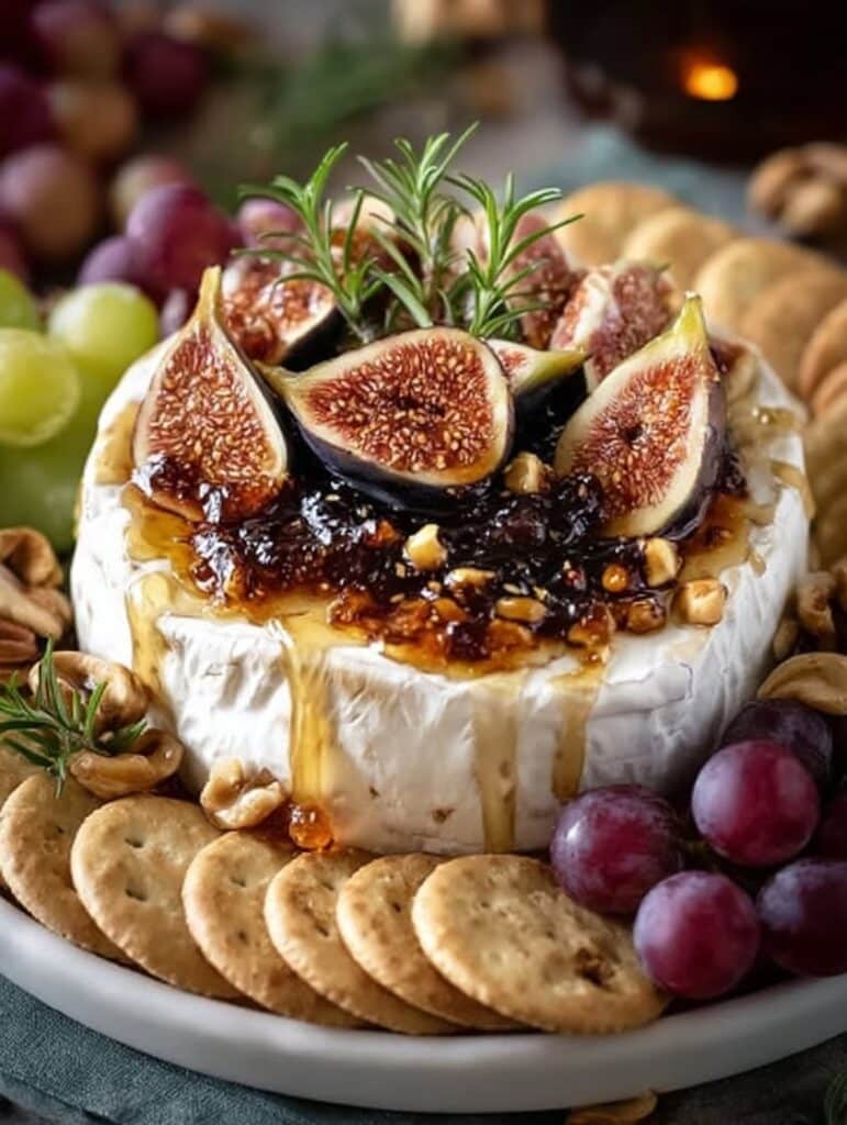 Warm Baked Brie with Fig Jam and Rosemary Recipe 2 warm baked brie fig jam