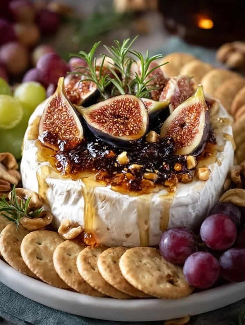 warm baked brie fig jam