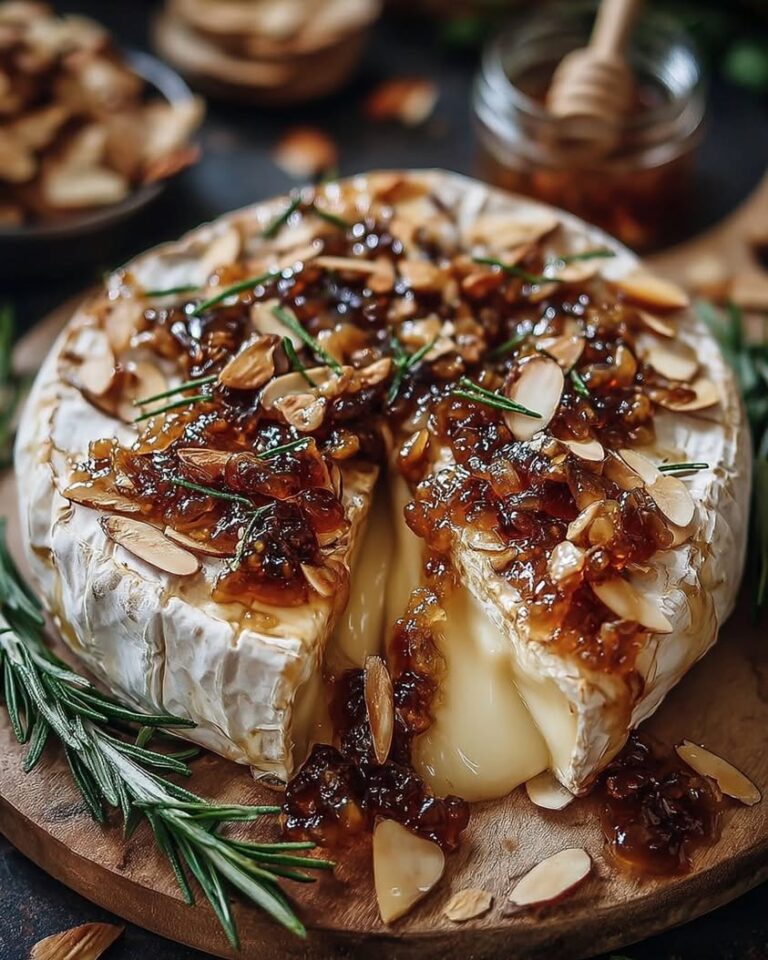 warm brie fig jam rosemary almonds