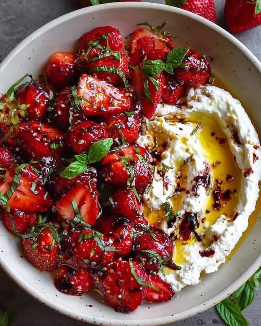whipped feta roasted strawberries