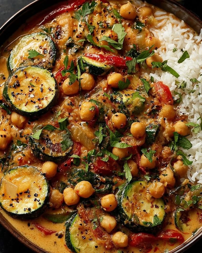 zucchini chickpea coconut curry