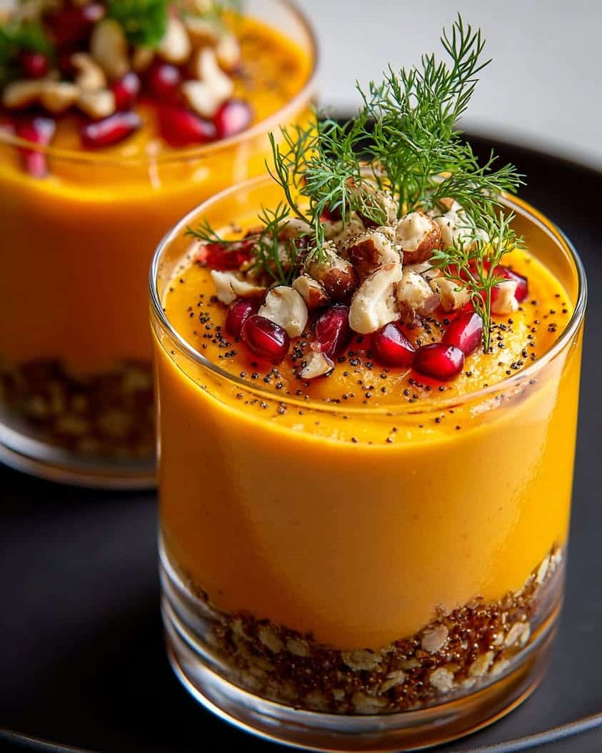 airy carrot mousse toasted hazelnut