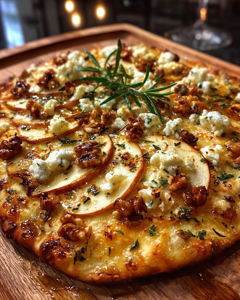 apple feta walnut flatbread rosemary