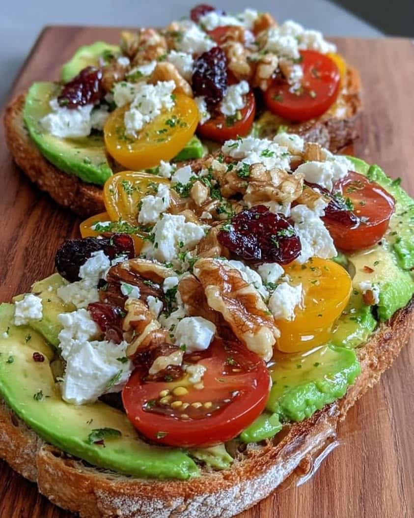 avocado toast feta cherry tomatoes 1