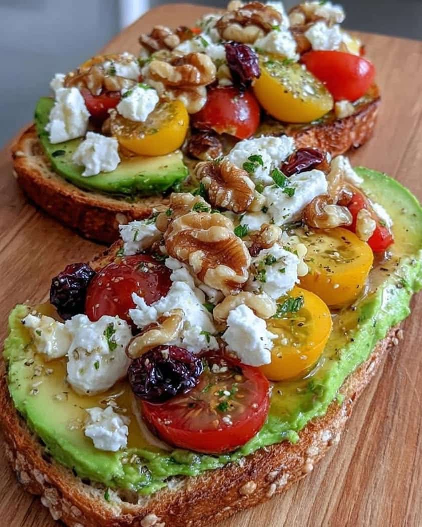 avocado toast feta cherry tomatoes