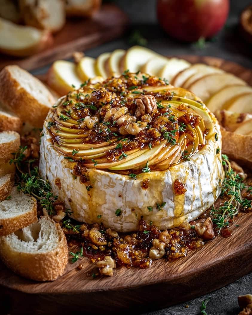 baked brie apple fig tapas