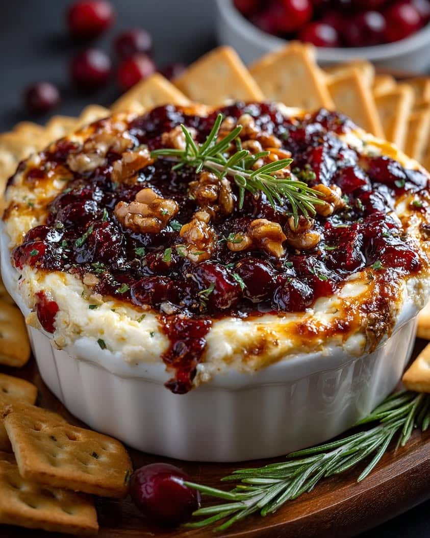 baked cranberry cream cheese dip
