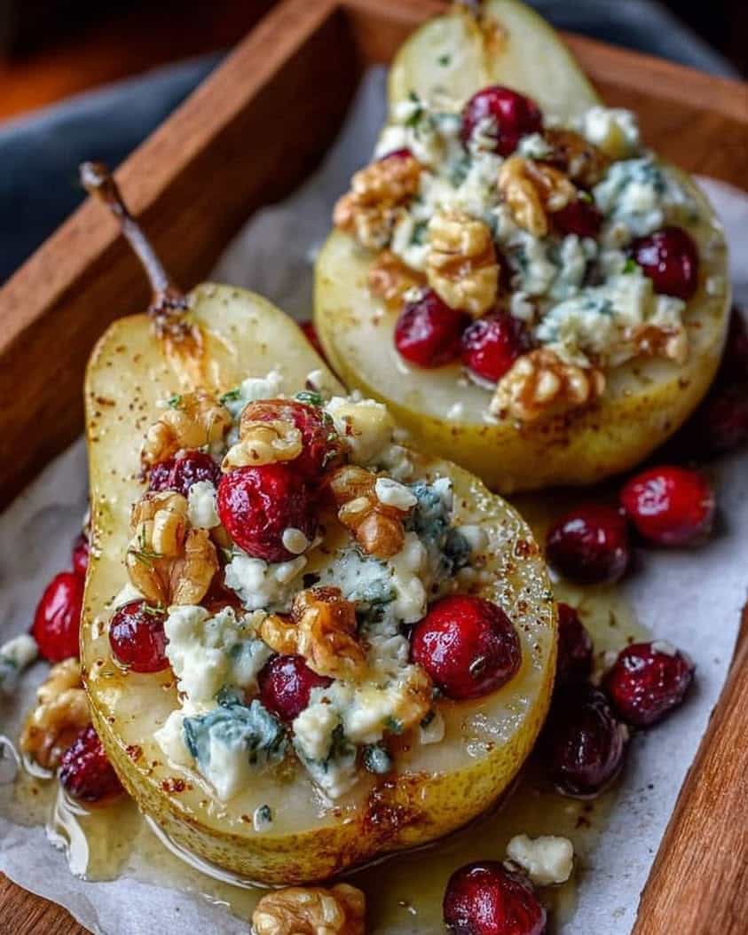 baked pears cranberries honey walnuts 2