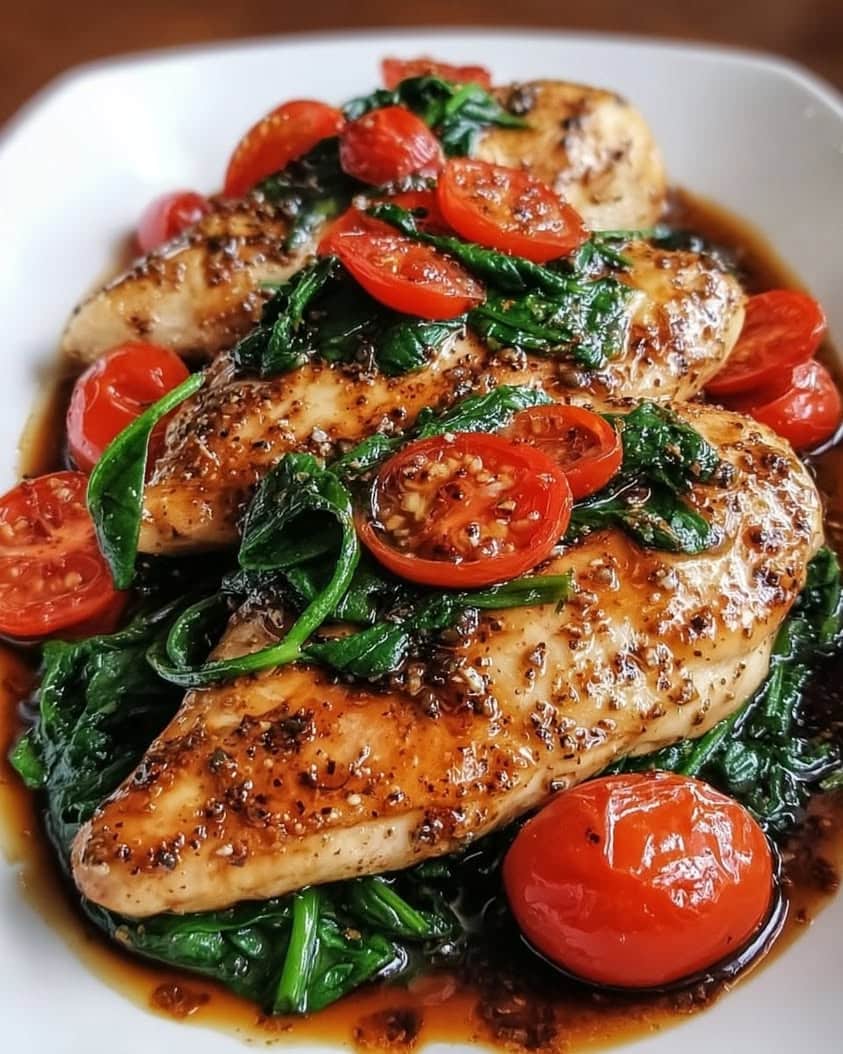 balsamic chicken spinach tomatoes 1