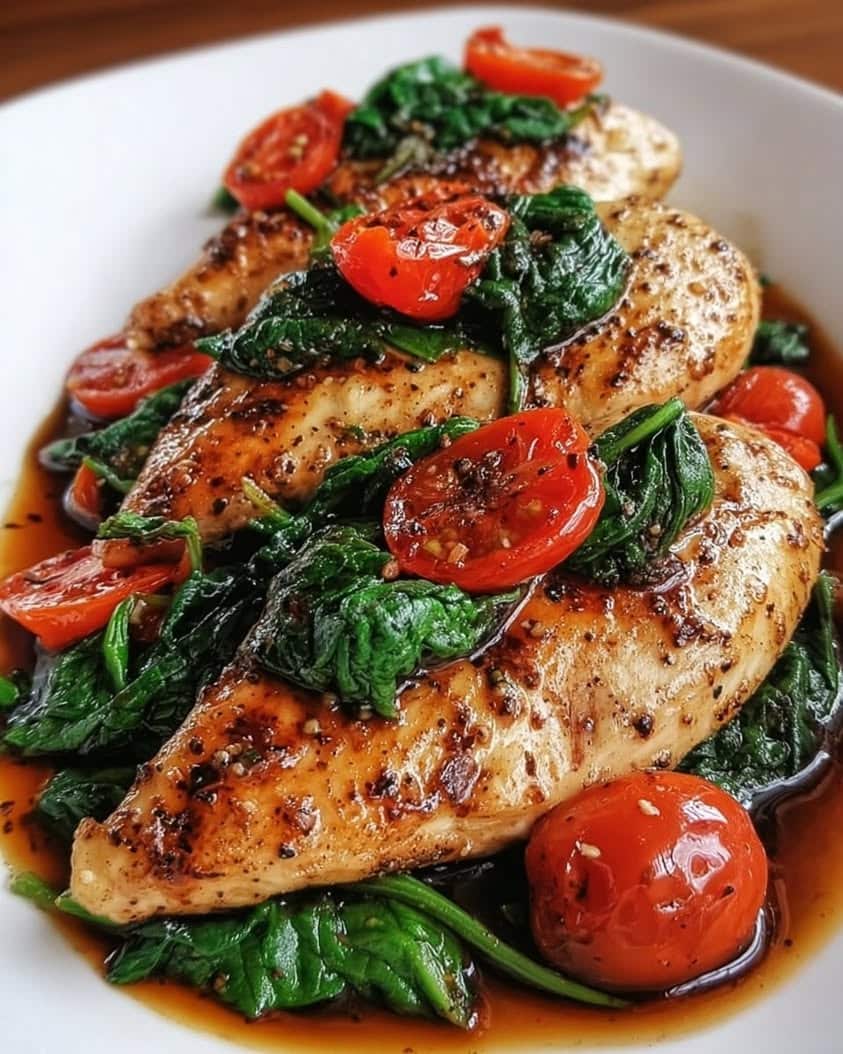balsamic chicken spinach tomatoes