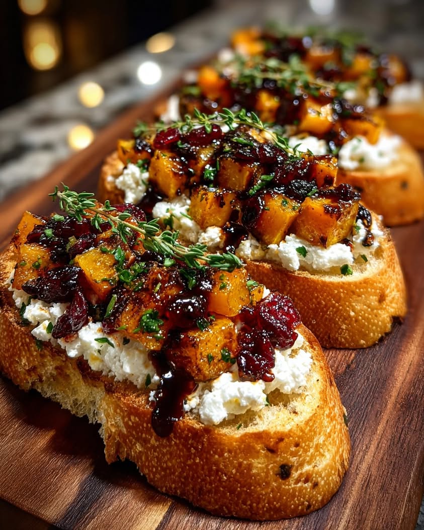 butternut squash ricotta crostini