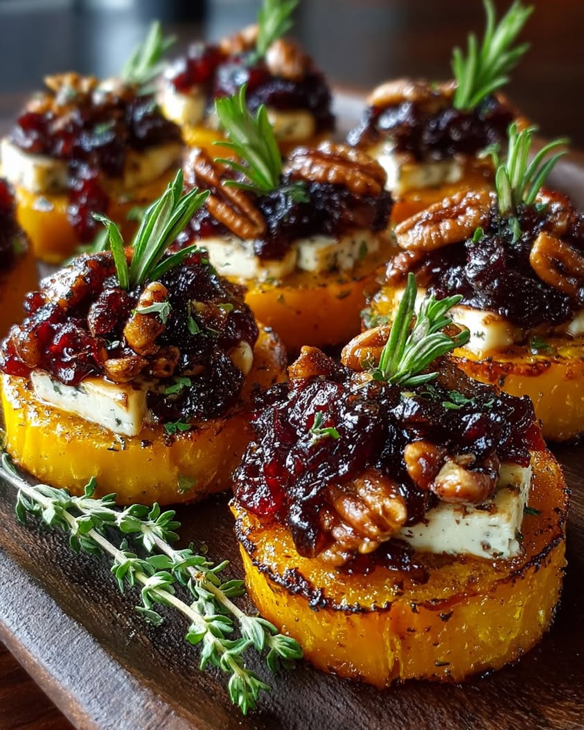 butternut squash rounds brie cranberry