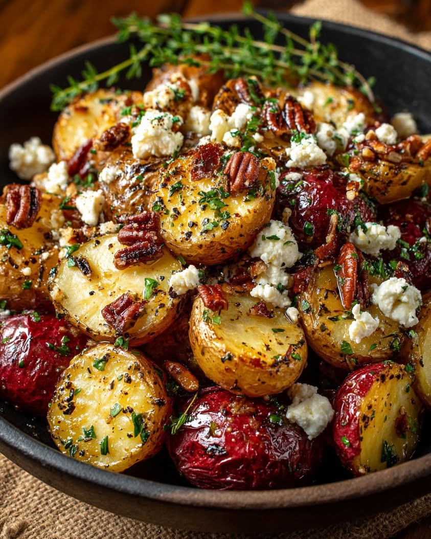caramelized baby red potatoes maple feta
