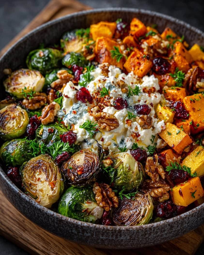 caramelized brussels sprouts sweet potato