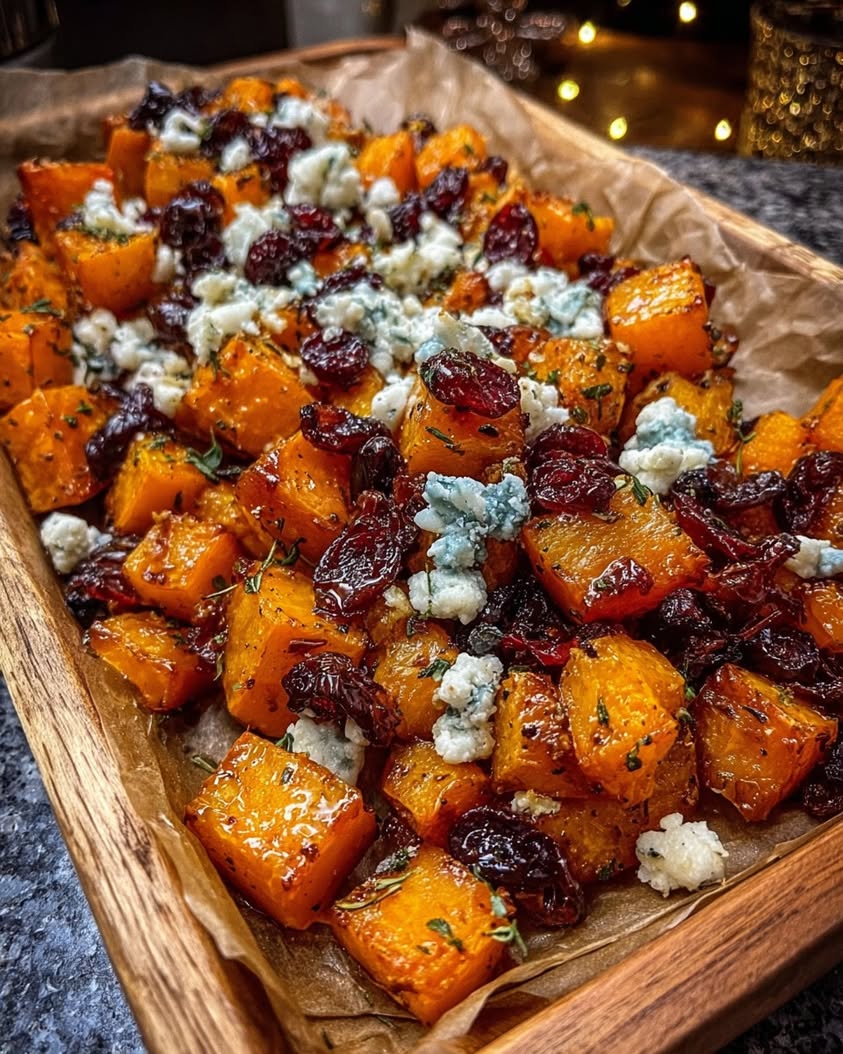 caramelized butternut squash gorgonzola cranberry 1