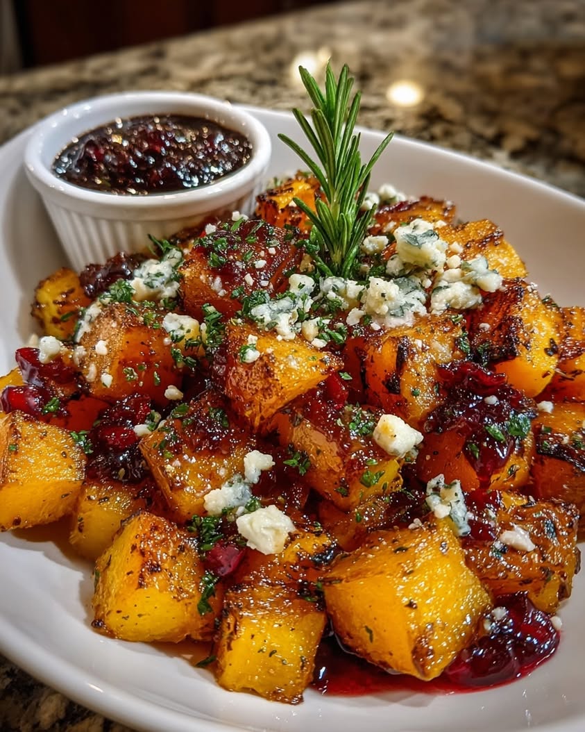caramelized butternut squash gorgonzola cranberry 2