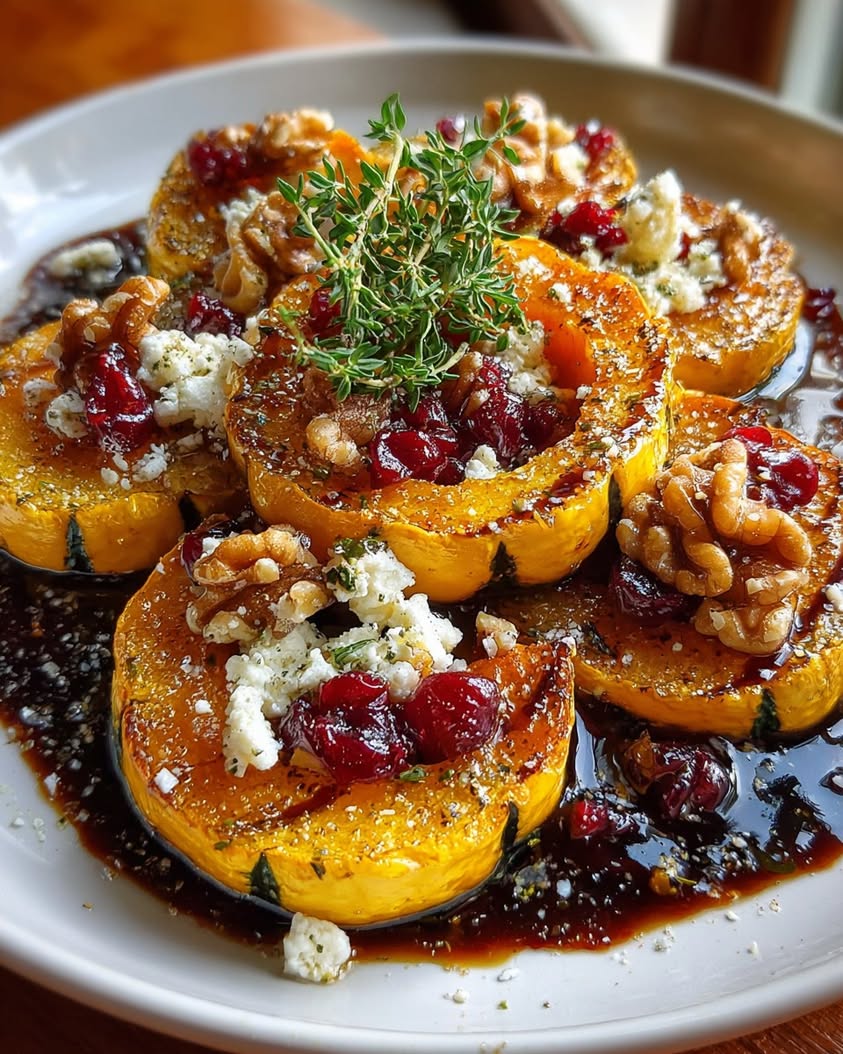 caramelized kabocha squash feta walnuts