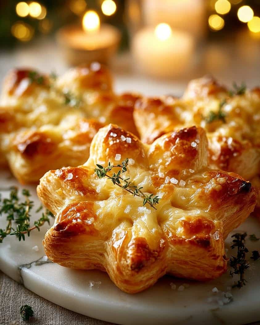 caramelized pear brie puffs