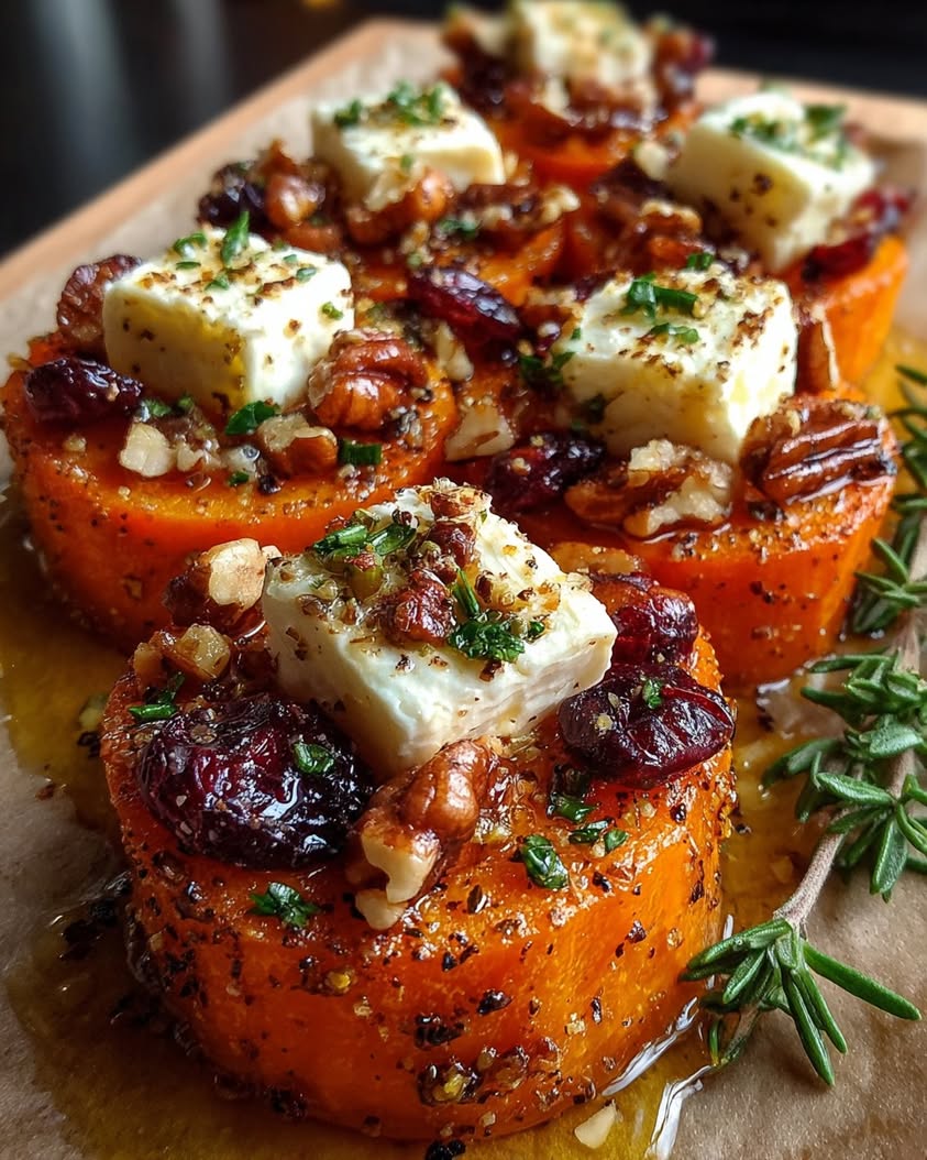 carrot rounds brie cranberry pecans