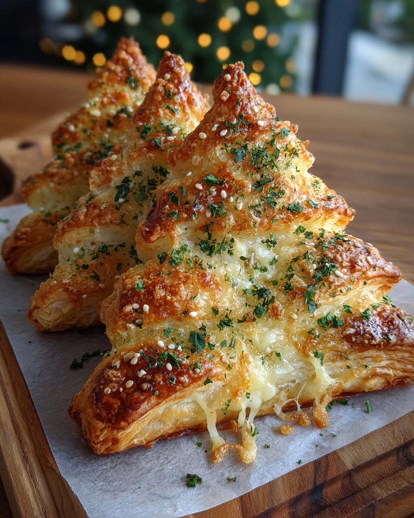 cheese puff pastry christmas trees