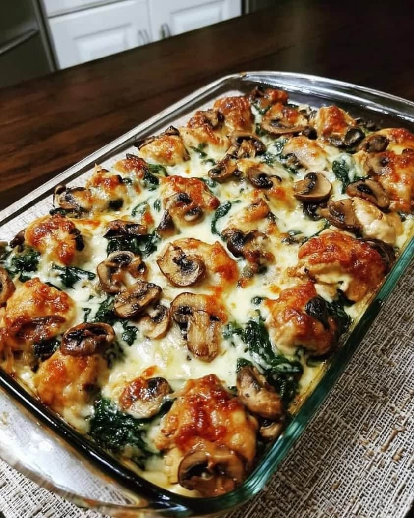 chicken spinach mushroom low carb 1