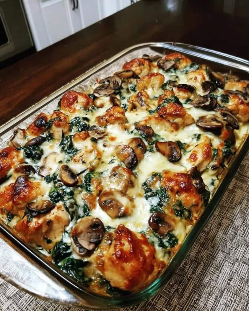 chicken spinach mushroom low carb