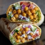 chickpea feta wrap veggies yogurt