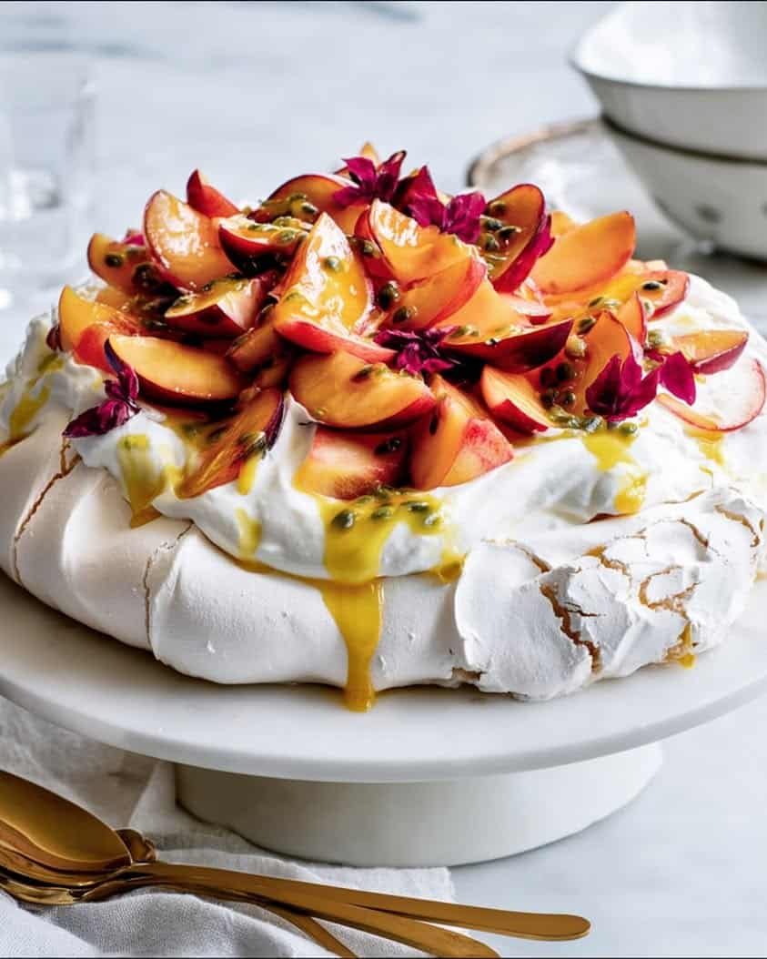 classic aussie pavlova stone fruit