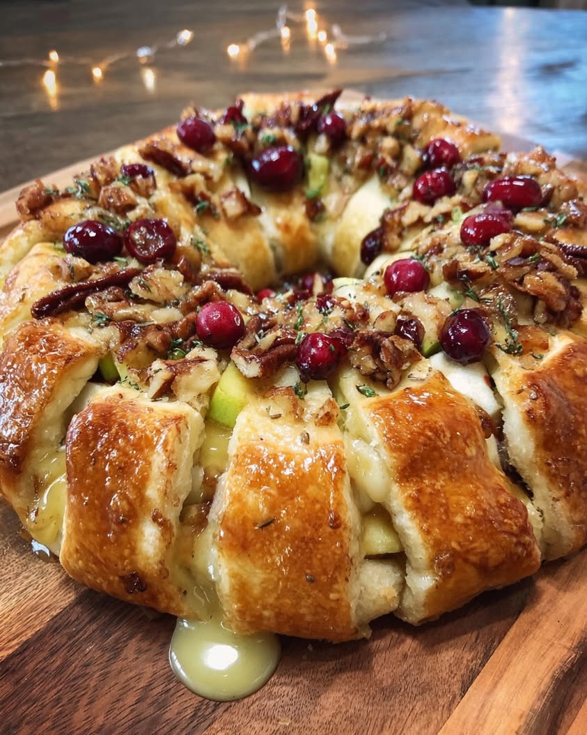 cranberry apple baked brie crescent ring