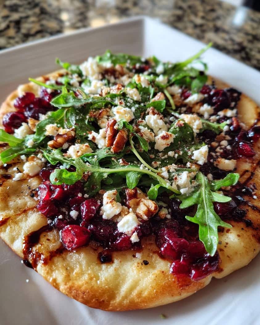 cranberry balsamic flatbread goat cheese