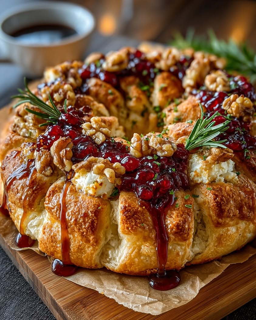 cranberry brie crescent wreath