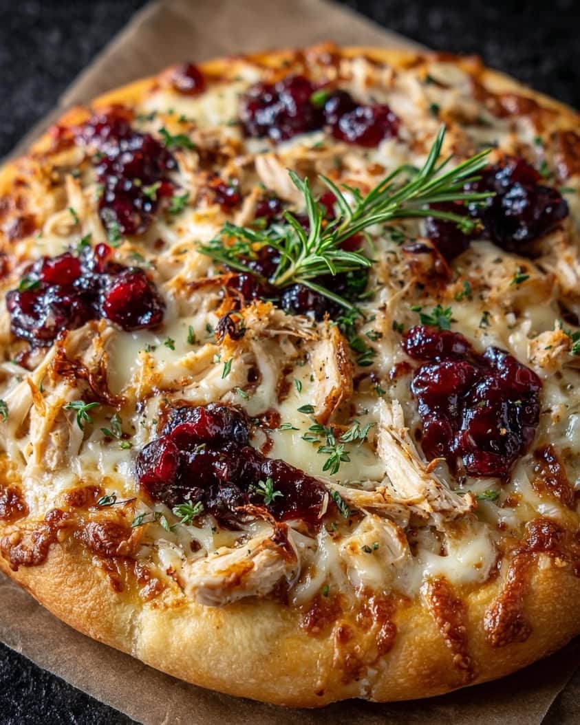 cranberry chicken brie pizza 1