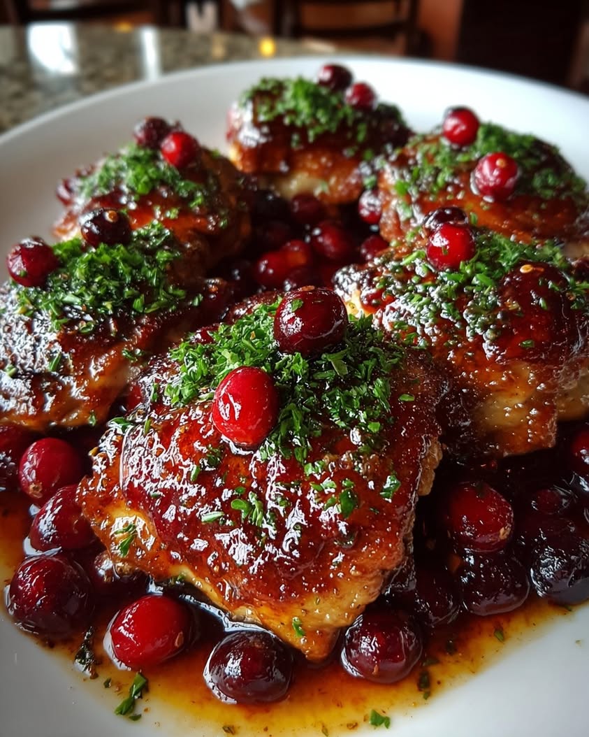 cranberry orange glazed chicken thighs