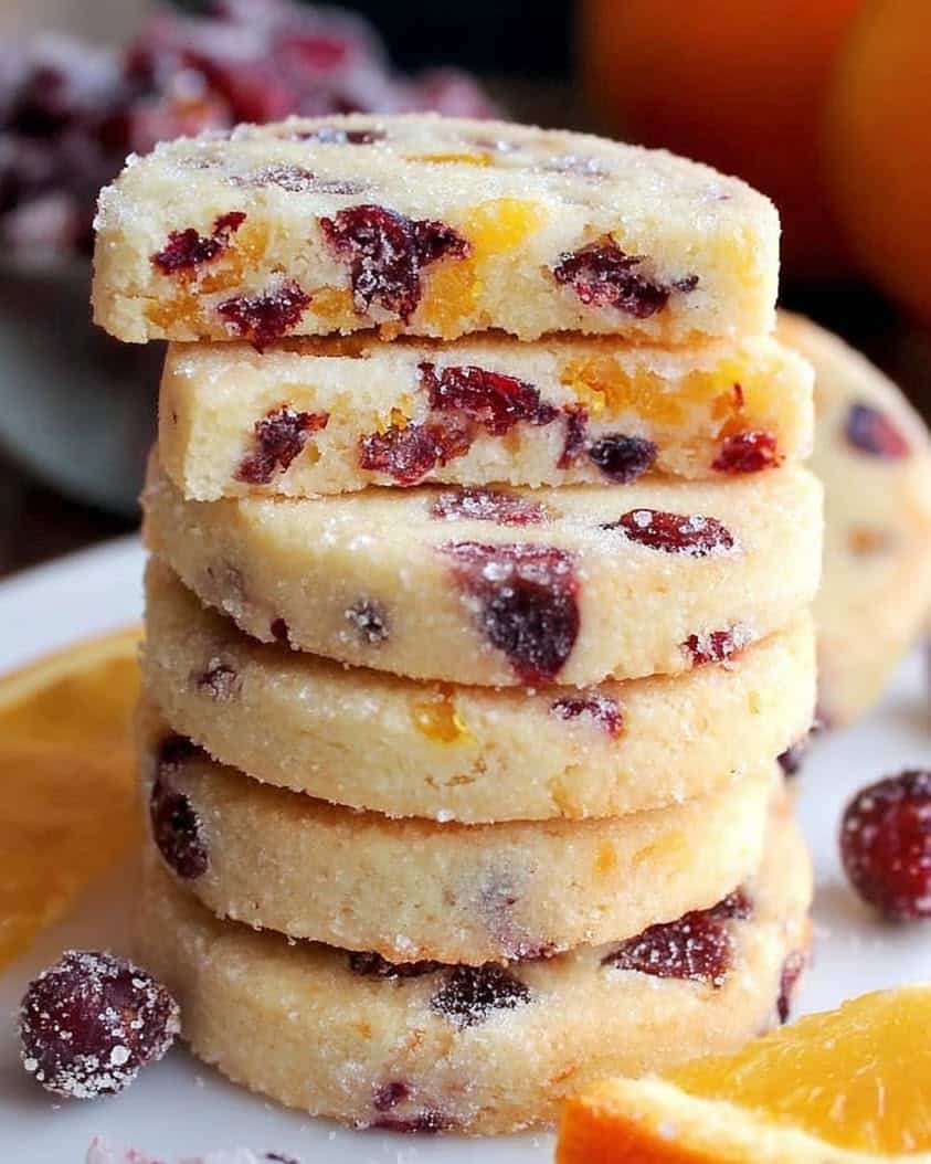 cranberry orange shortbread cookies