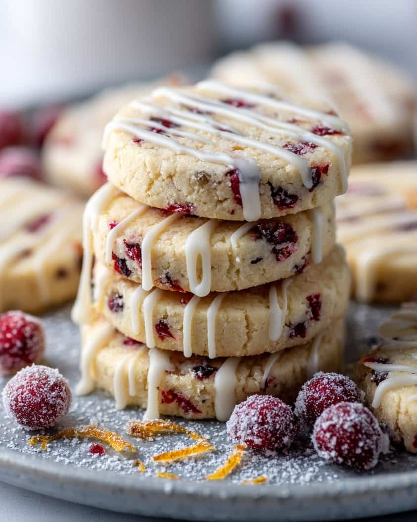 cranberry orange shortbread white chocolate