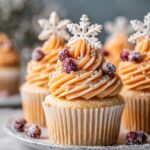 cranberry orange snowflake cupcakes