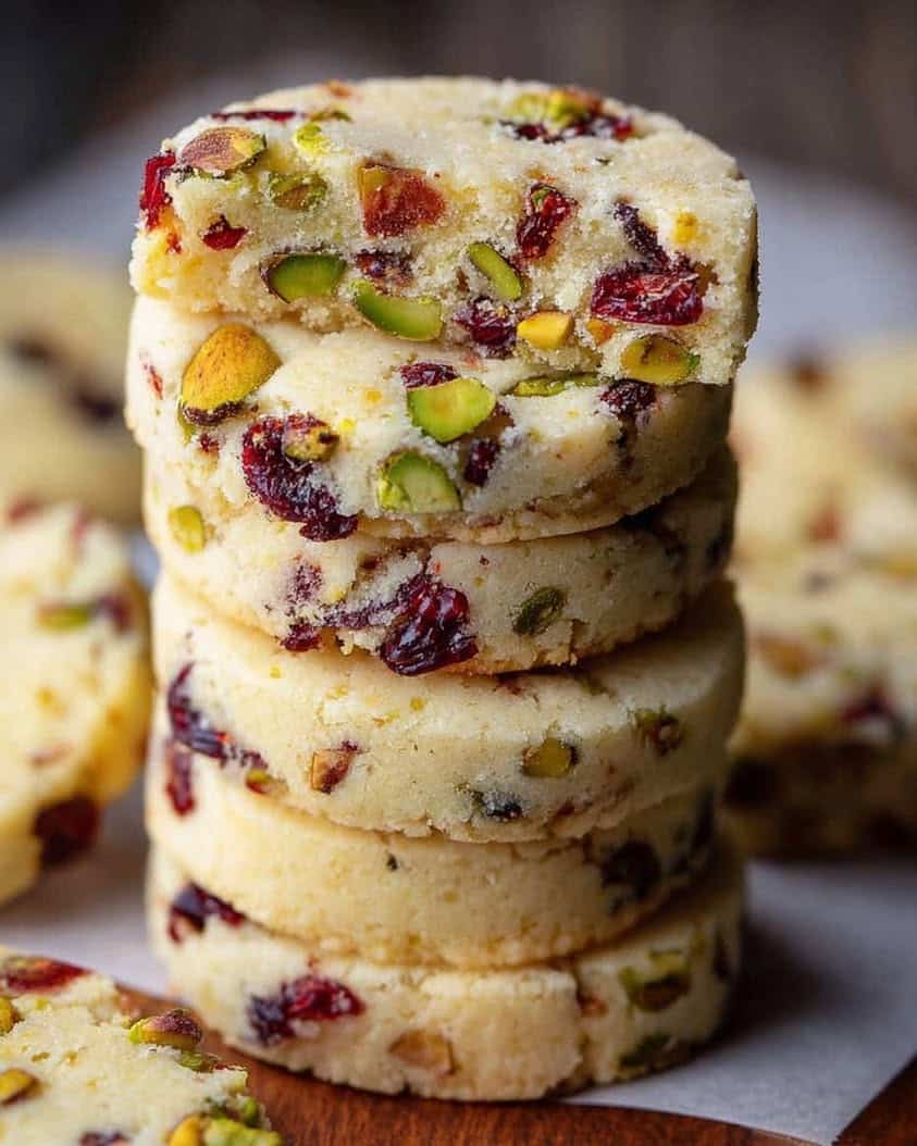 cranberry pistachio shortbread cookies 1
