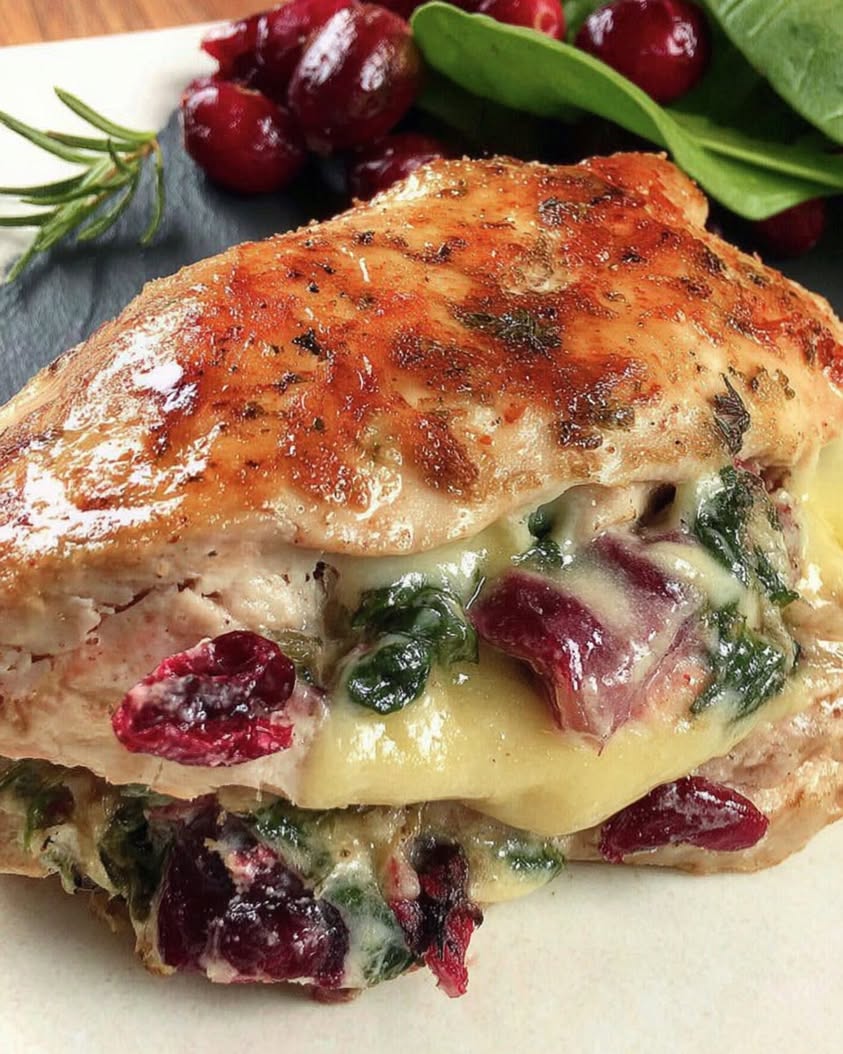 cranberry spinach stuffed chicken 1