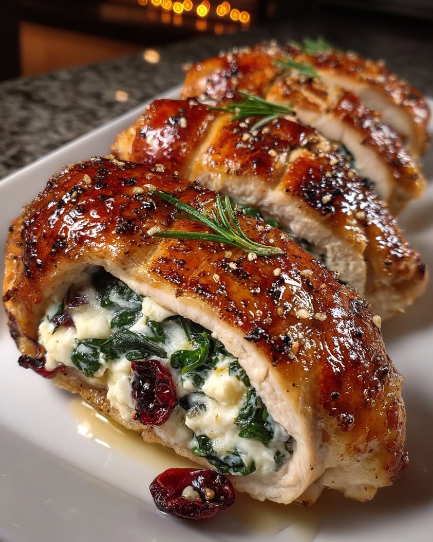 cranberry spinach stuffed chicken 2