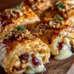 cranberry walnut baked brie rolls