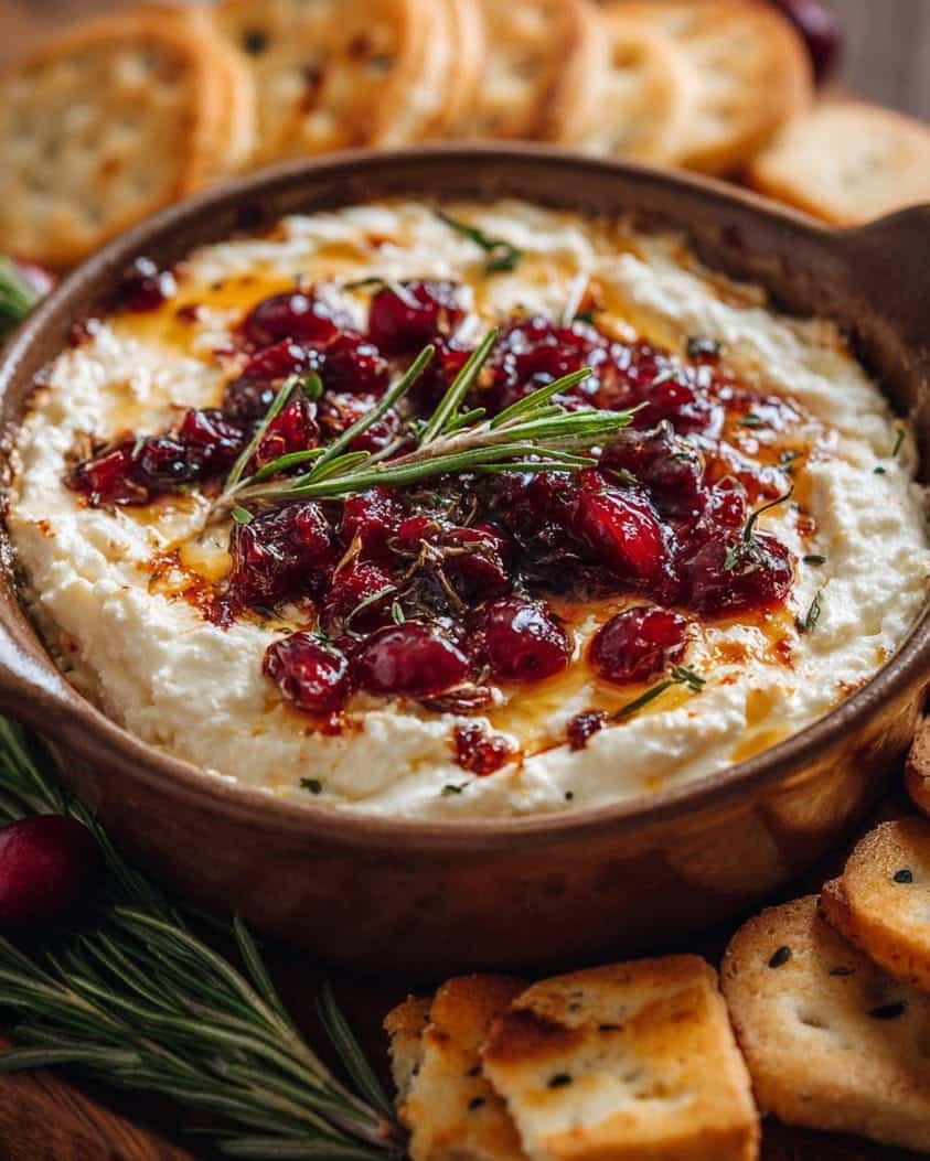 creamy baked cranberry goat cheese dip 1
