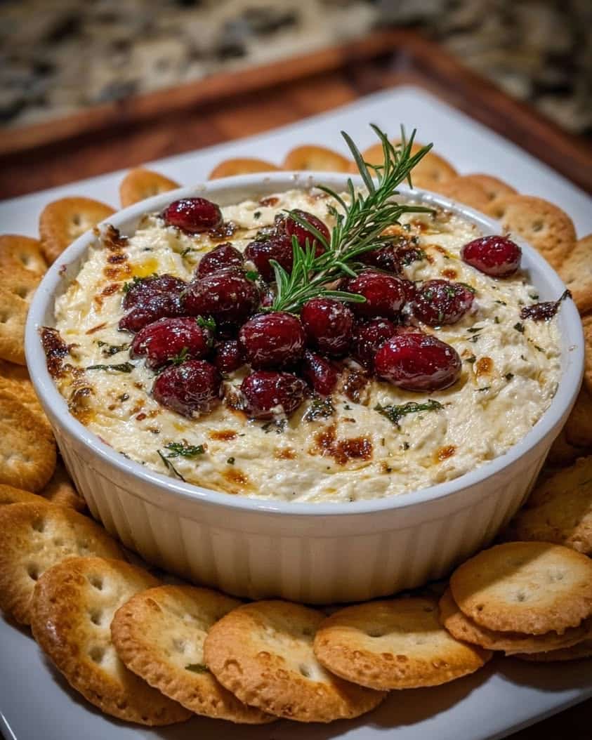 creamy baked cranberry goat cheese dip